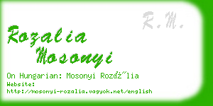 rozalia mosonyi business card